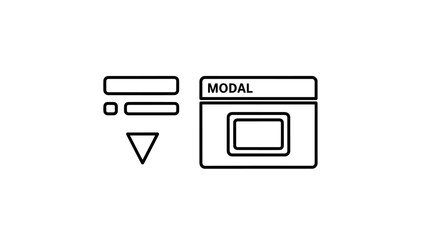 Web Development User Interface Components for Modal Windows and Interactive Navigation Elements