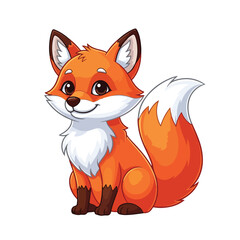 Fototapeta premium Cute Cartoon Red Fox Vector Illustration