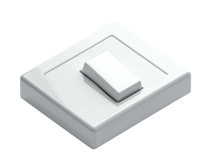 White Square Light Switch on Wall Plate.