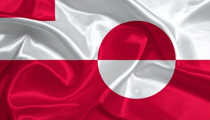 Greenland national flag with red and white disk symbolizing ice, sun, and cultural identity.