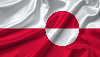 Greenland national flag with red and white disk symbolizing ice, sun, and cultural identity.