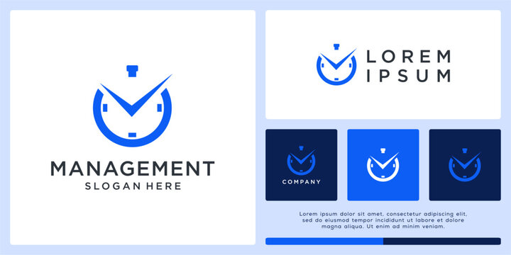 Management time logo design template.