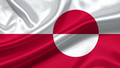 Greenland national flag with red and white disk symbolizing ice, sun, and cultural identity.