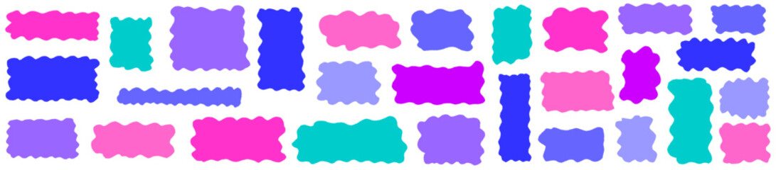 Obraz premium Cute organic wavy shape creates a rectangle frame, organic curves and wavy borders echo as the shape becomes a smooth rectangle frame sticker.