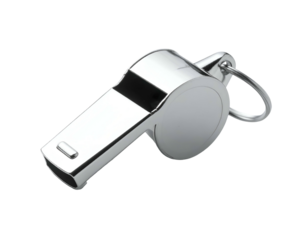 Silver Whistle with Ring Attachment.