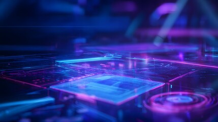 Futuristic digital realm glows with innovation vibrant neon interfaces inspire modern technology concepts