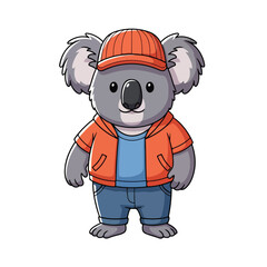 Obraz premium Cute Hipster Koala Character in Streetwear