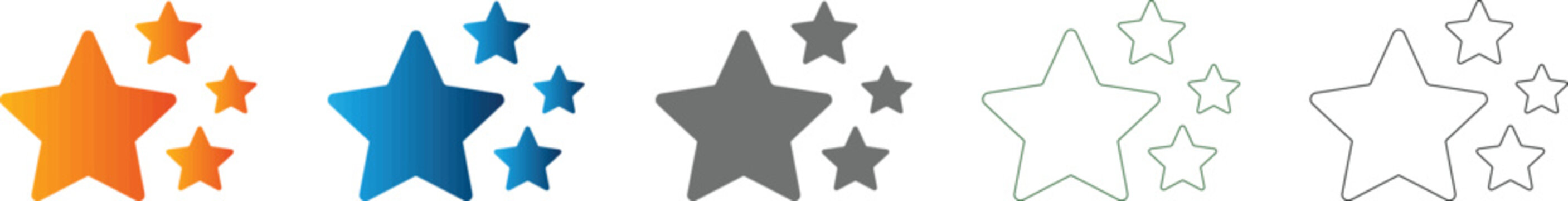 Star cluster icon set vector graphic illustration