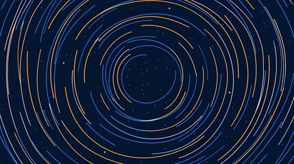 Endless Circles of Night: A Celestial Star Trails Sky Photograph in Motion