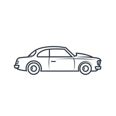 Fototapeta premium Classic car side view illustration.