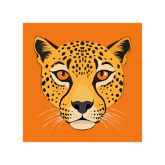Vector illustration of a dangerous wild leopard and cartoon tiger portrait featuring a big feline predator with spots and fur in a safari wildlife nature zoo setting