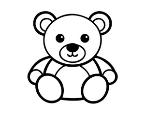 A cute brown teddy bear character sitting and holding a sweet red heart in a soft vector illustration style for a childhood gift drawing