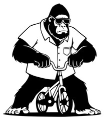 bigfoot on a small bicycle