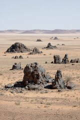 Desert Landscape With Rocky Formations