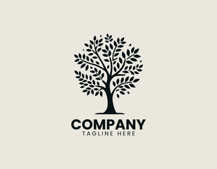 Obraz premium Thunbergii Variety Tree Black Vector Logo Illustration