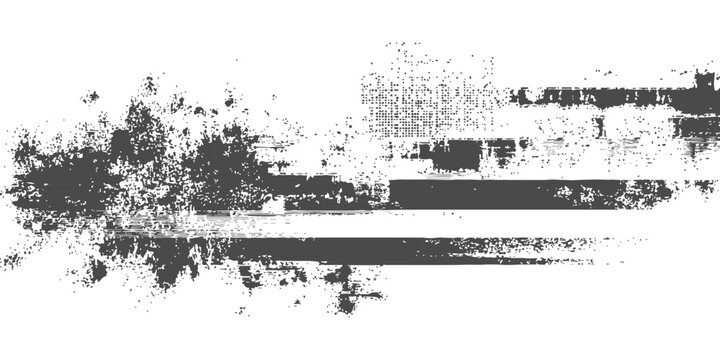 Distressed grunge american flag texture with horizontal stripes and abstract elements isolated on white background