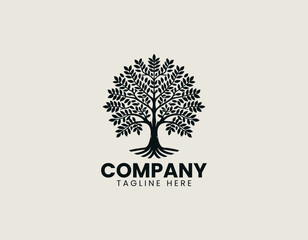 Obraz premium Thunbergii Variety Tree Black Vector Logo Illustration