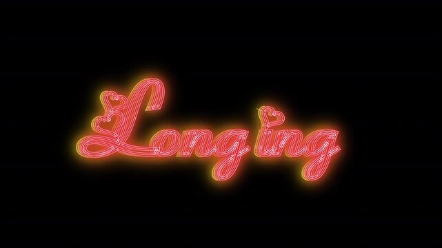 Longing neon  transparent overlay background