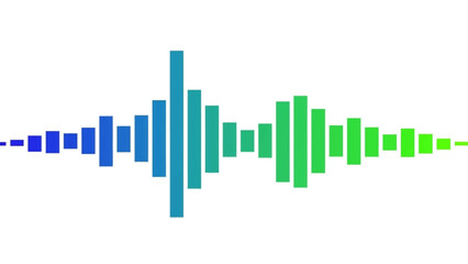 A visual representation of sound wave frequencies in a graphic illustration format from a horizontal viewpoint