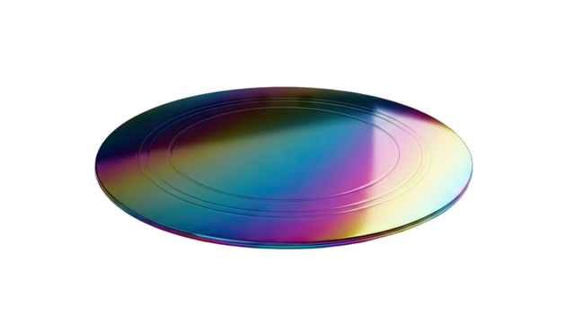 Iridescent Circular Plate with Concentric Rings - Powered by Adobe