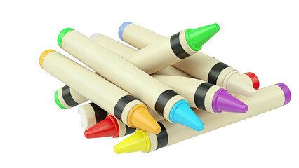 Pile of colorful crayons