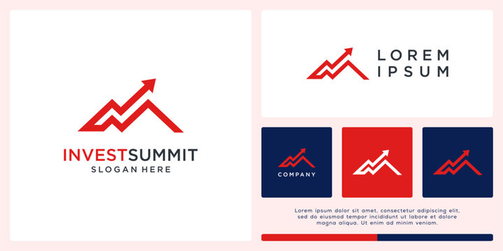 Invest summit logo design abstract arrow.