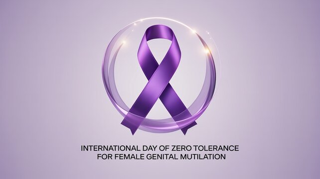Zero Tolerance for Female Genital Mutilation Awareness Ribbon Concept