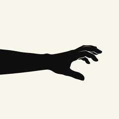 Silhouette of a human arm and hand reaching out.