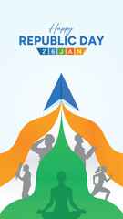 Indian Republic Day Celebration-26 January Patriotic Vertical Reel Artwork