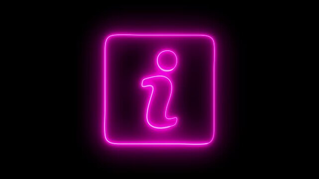 Neon Help desk i circle shape icon animation. 