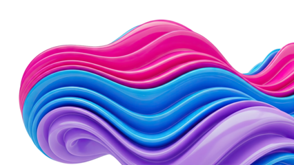 Colorful Abstract Wavy Ribbons