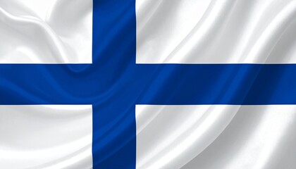 Fototapeta premium Finland flag with white field and blue Nordic cross.
