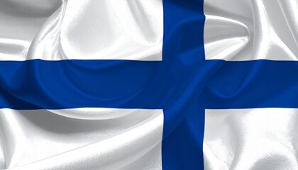 Obraz premium Finland flag with white field and blue Nordic cross.