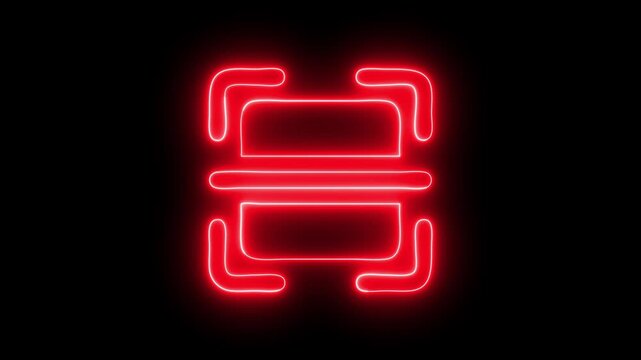 Neon finger print animation on black background. scan QR code barcode animation on black background, QR code scanner animated.