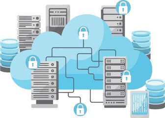 Secure Cloud Data Infrastructure with Multiple Servers and Encryption Locks