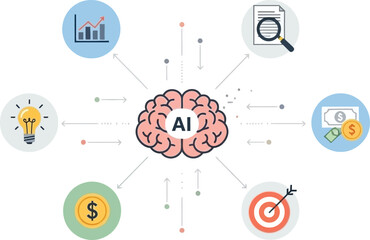 illustration of artificial intelligence's impact on data analysis and decision making