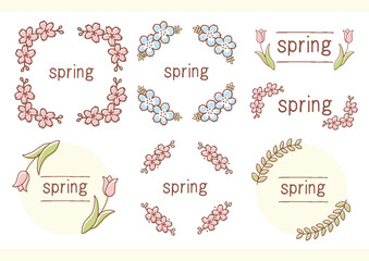 春の花フレームセット