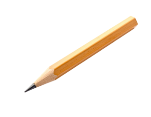 A sharpened yellow pencil, angled, set against a stark black background