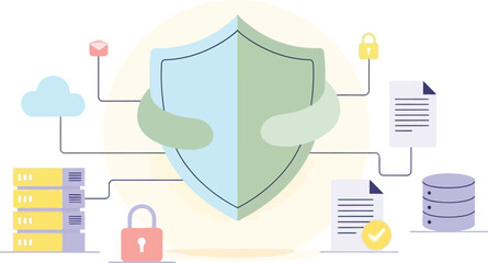 digital security shield representing cybersecurity protection and data safety concepts