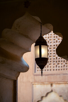 details of a desert fortress, jabreen castle, oman