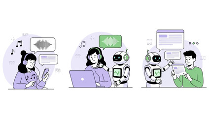 People Interacting with AI and Robots for Communication and Learning Technology