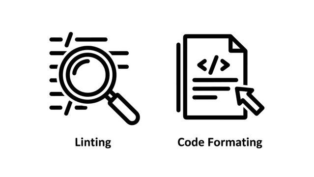 Software Programming Code Linting and Automatic File Formatting Tools Icons