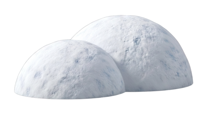 Two snow drifts with textured surface