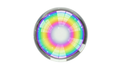 Crystal Orb with Rainbow Light Refractions and Stars