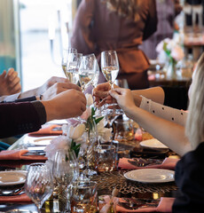Social gathering or event in a restaurant