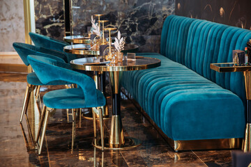 Interior of a luxurious restaurant or bar