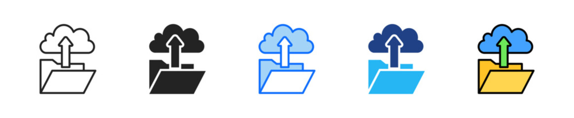 Cloud Transition Icon Set Multiple Style Collection