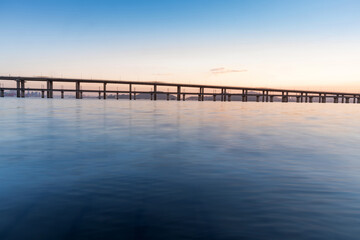 Fototapeta premium Long bridge over the sea