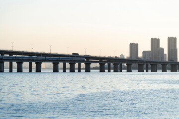 Long bridge over the sea