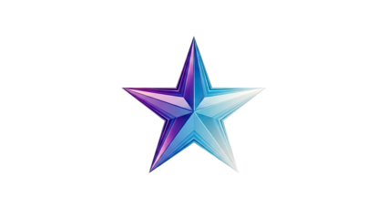 Glistening Five-Pointed Star with Gradient Blue and Purple Hues